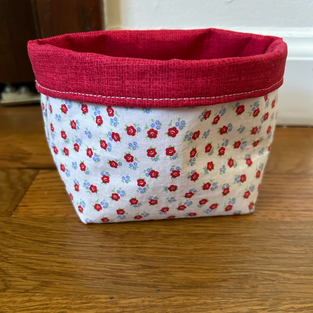 Hand Crafted Red Floral Storage Pouch